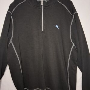 Tommy Bahama Charcoal Zip-Up Sweater